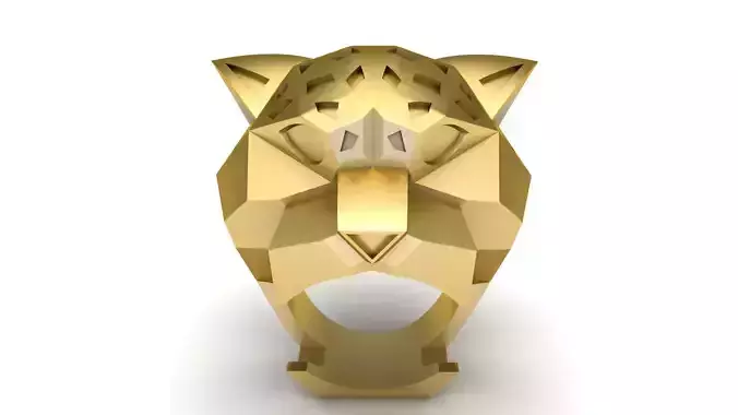 Hip-Hop Tiger Face Ring 3d Printable Model