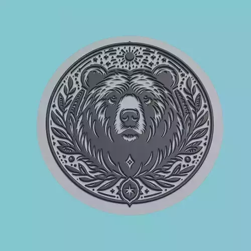 Bear Animal Medallion Bear Print Model