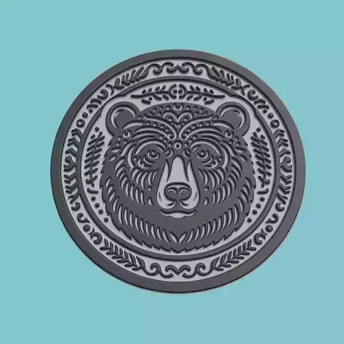 Bear Animal Medallion Bear Print Model