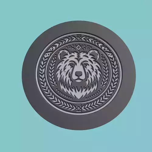 Bear Animal Medallion Bear Print Model
