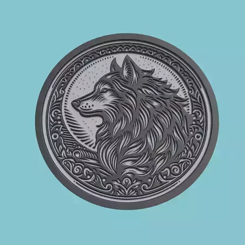 Wolf Animal Medallion Wolf Print Model