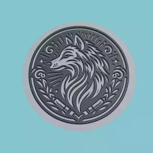 Wolf Animal Medallion Wolf Print Model