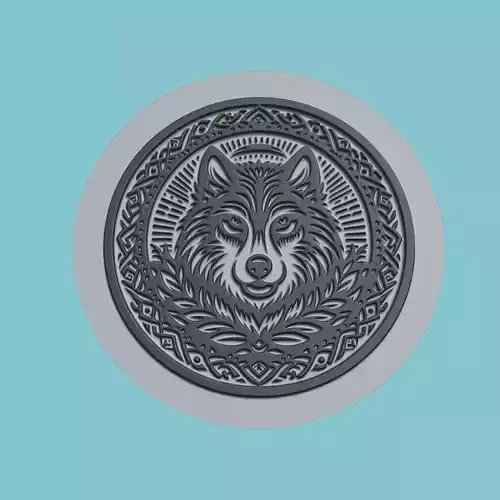 Wolf Animal Medallion Wolf Print Model
