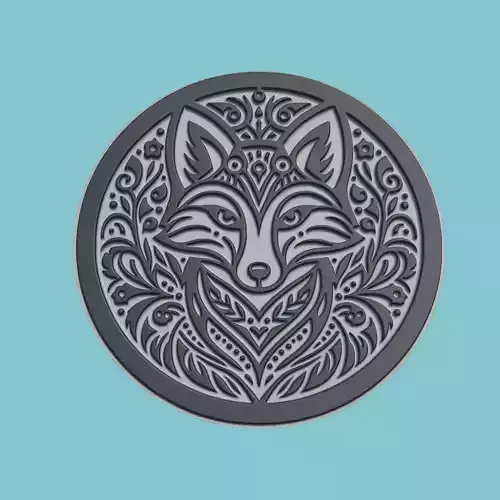 Fox Animal Medallion Fox Print Model