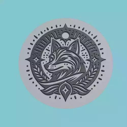 Fox Animal Medallion Fox Print Model