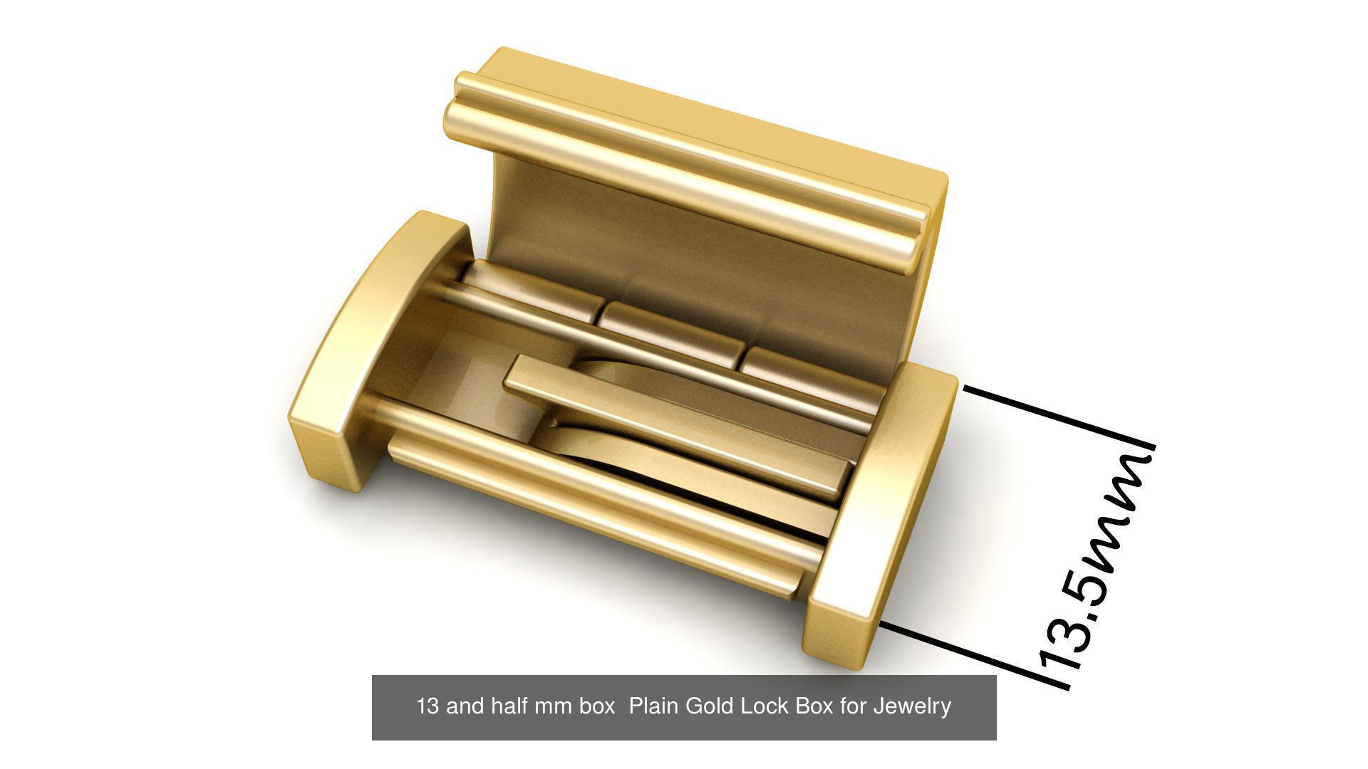 13 and half mm Rectangular Lock Box Combo of Plain and Diamond 3D Model Collection_1