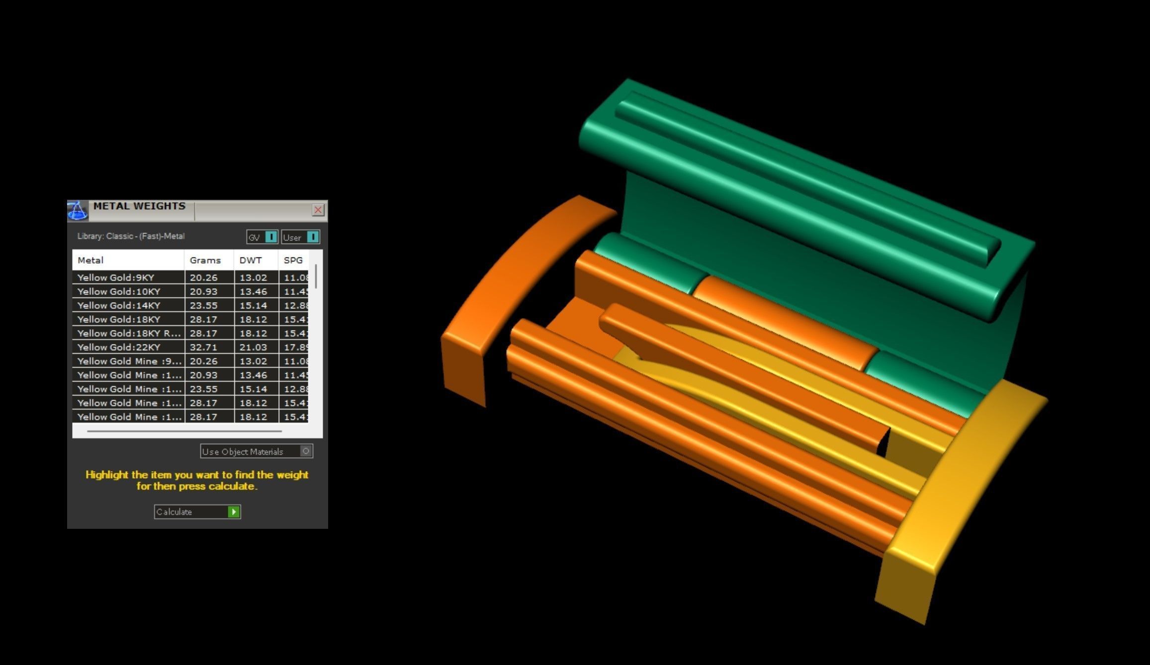 13 and half mm Rectangular Lock Box Combo of Plain and Diamond 3D Model Collection_3