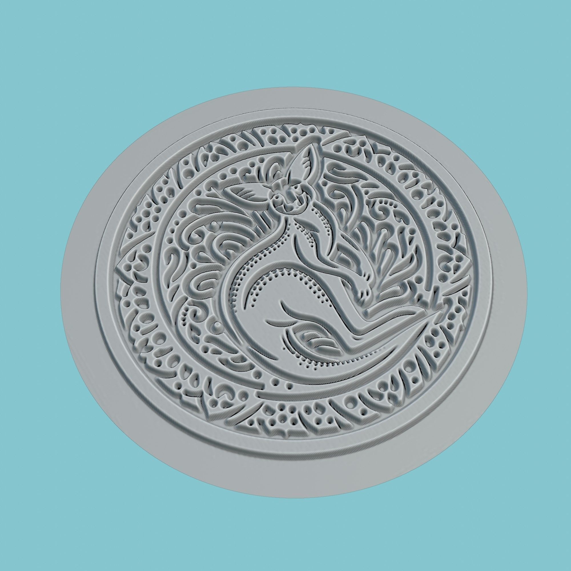Kangaroo Animal Medallion Kangaroo Print Model 3D print model_3