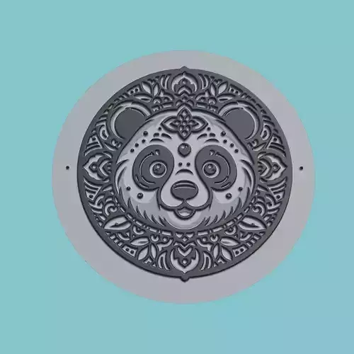 Panda Animal Medallion Panda Print Model