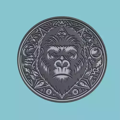 Gorilla Animal Medallion Gorilla Print Model