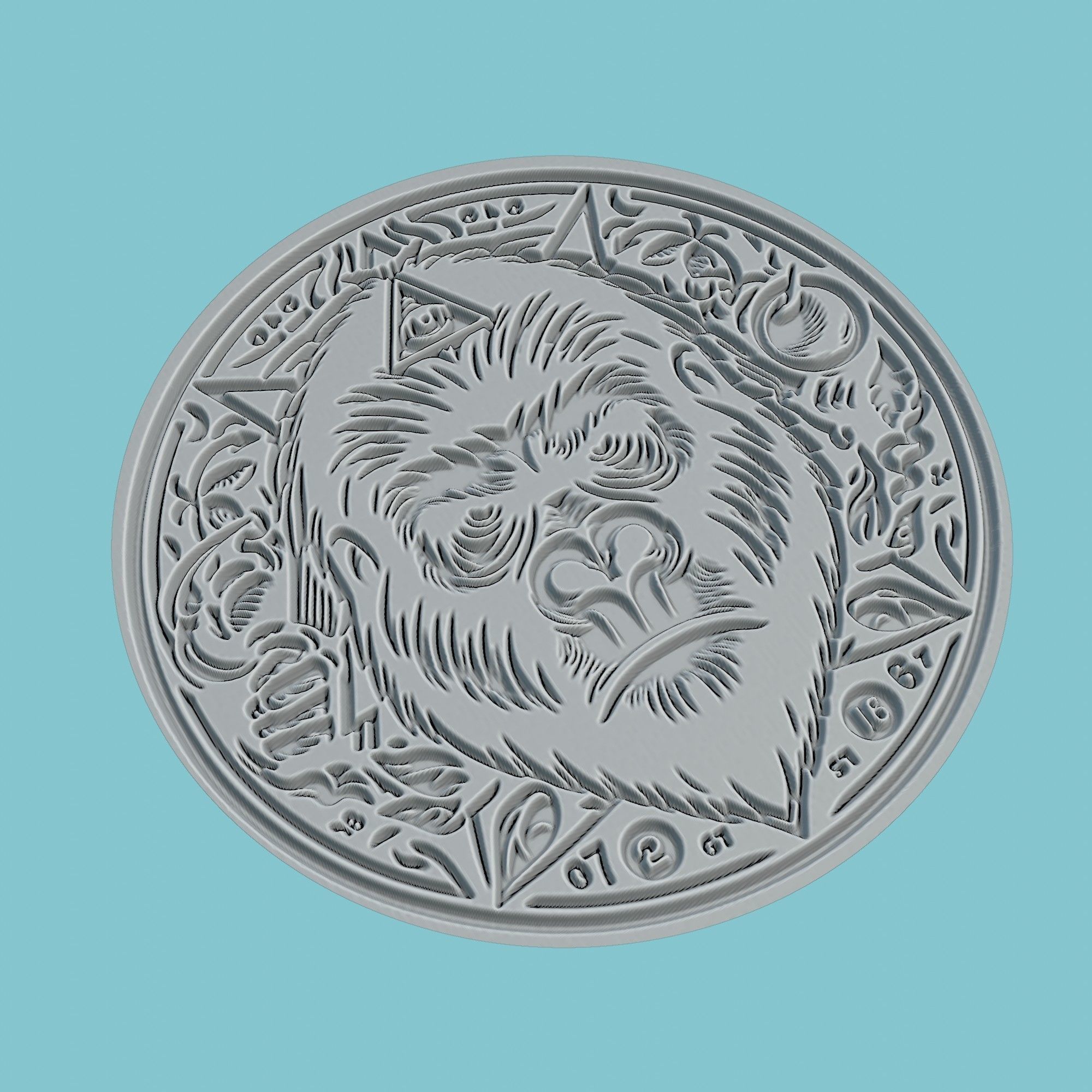 Gorilla Animal Medallion Gorilla Print Model 3D print model_3