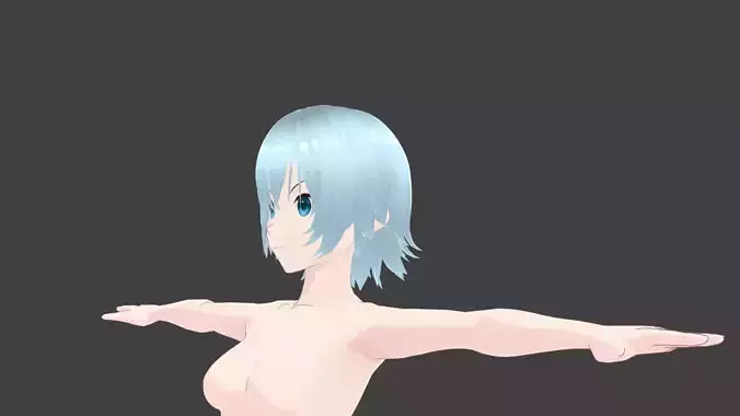 T pose rigged model - Sinon anime girl 3D model