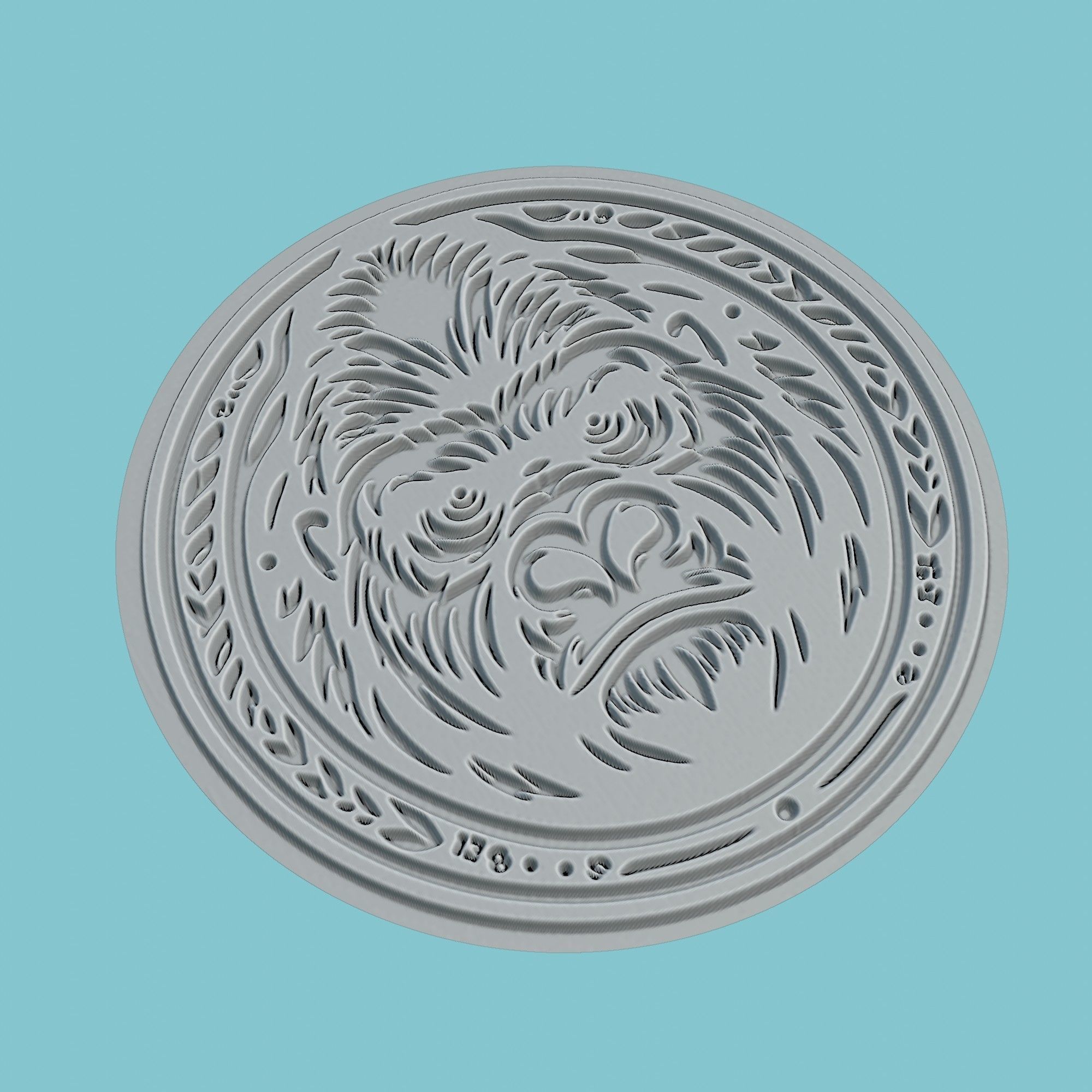 Gorilla Animal Medallion Gorilla Print Model 3D print model_3