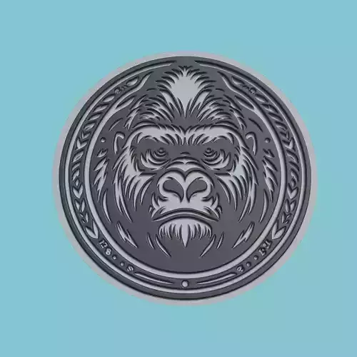 Gorilla Animal Medallion Gorilla Print Model