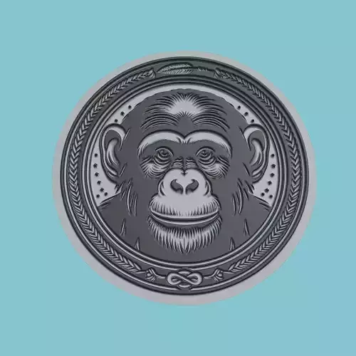 Chimpanzee Animal Medallion Chimpanzee Print Model