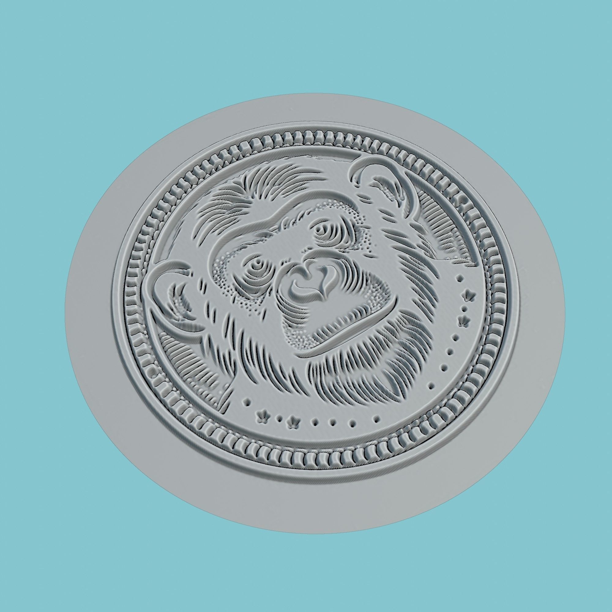 Chimpanzee Animal Medallion Chimpanzee Print Model 3D print model_3