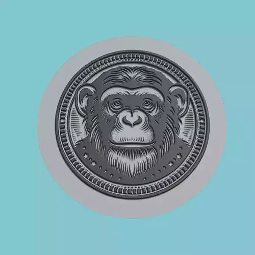 Chimpanzee Animal Medallion Chimpanzee Print Model