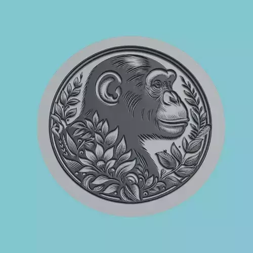 Chimpanzee Animal Medallion Chimpanzee Print Model