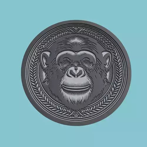Chimpanzee Animal Medallion Chimpanzee Print Model