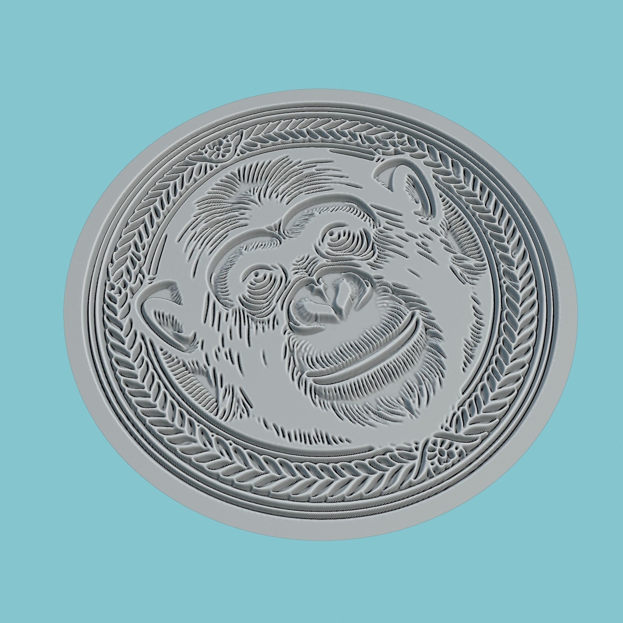 Chimpanzee Animal Medallion Chimpanzee Print Model 3D print model_3