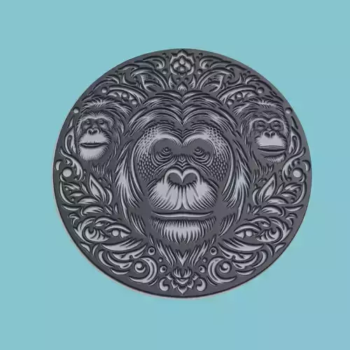 Orangutan Animal Medallion Orangutan Print Model