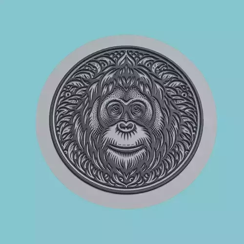Orangutan Animal Medallion Orangutan Print Model