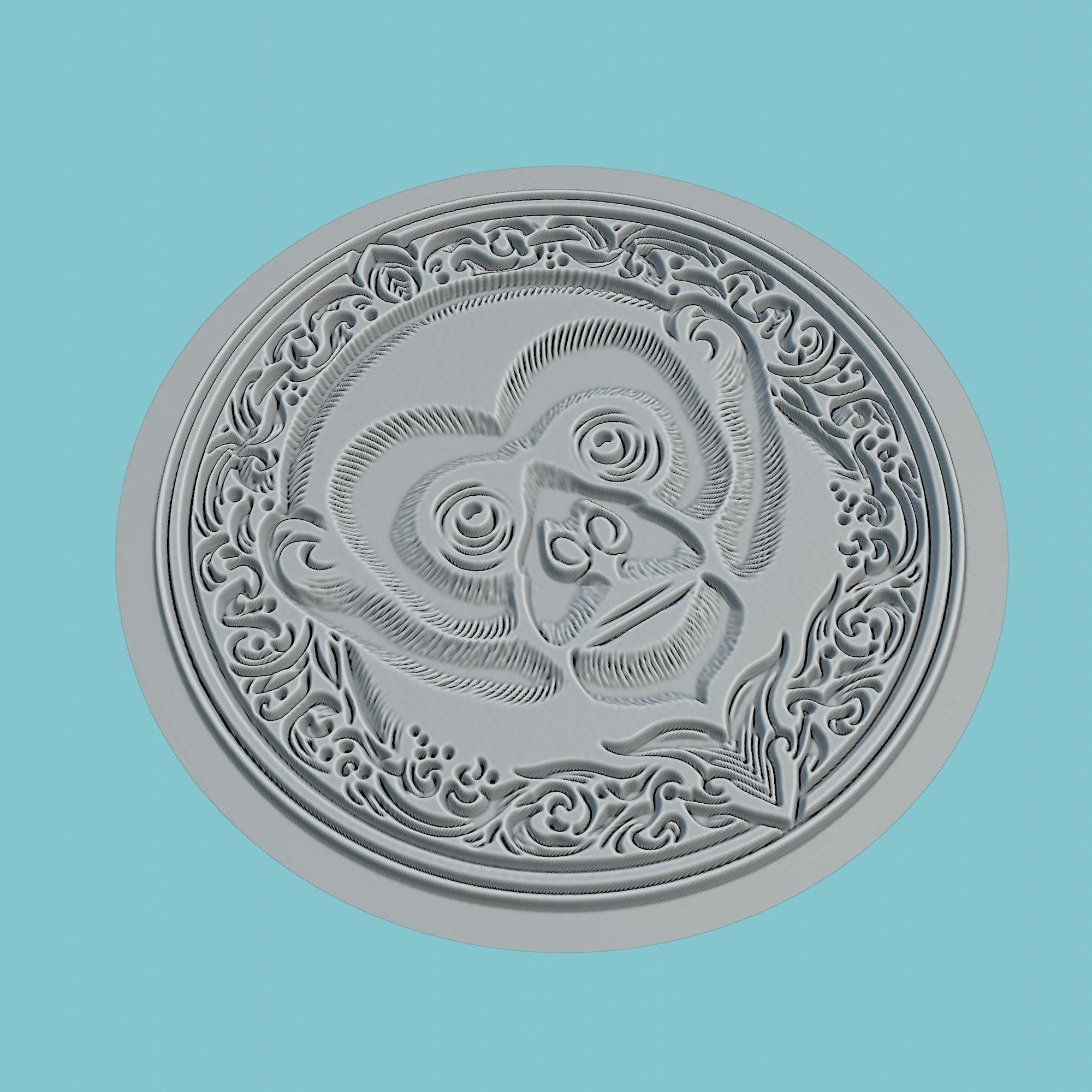 Gibbon Animal Medallion Gibbon Print Model 3D print model_3