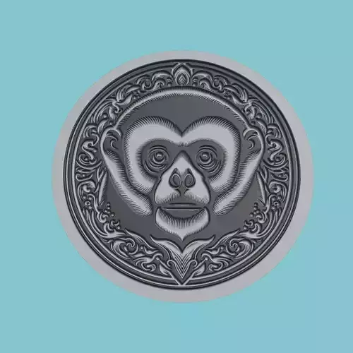 Gibbon Animal Medallion Gibbon Print Model
