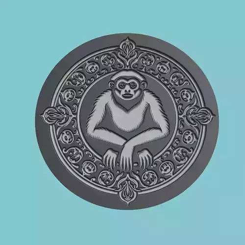 Gibbon Animal Medallion Gibbon Print Model