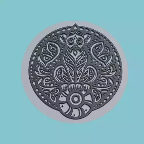 Lemur Animal Medallion Lemur Print Model