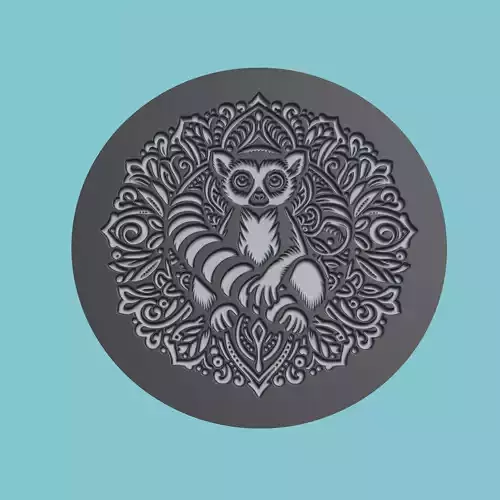 Lemur Animal Medallion Lemur Print Model