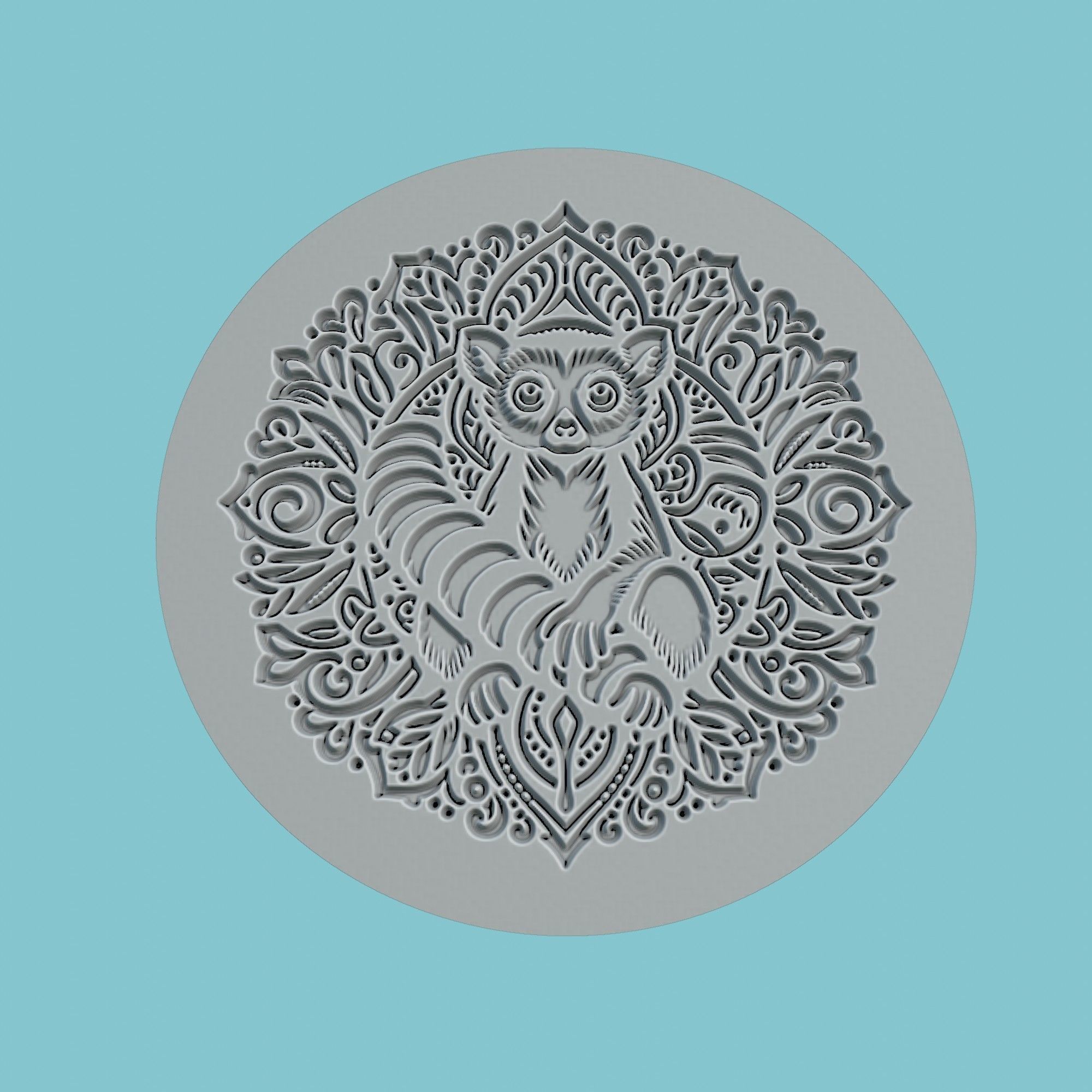 Lemur Animal Medallion Lemur Print Model 3D print model_2