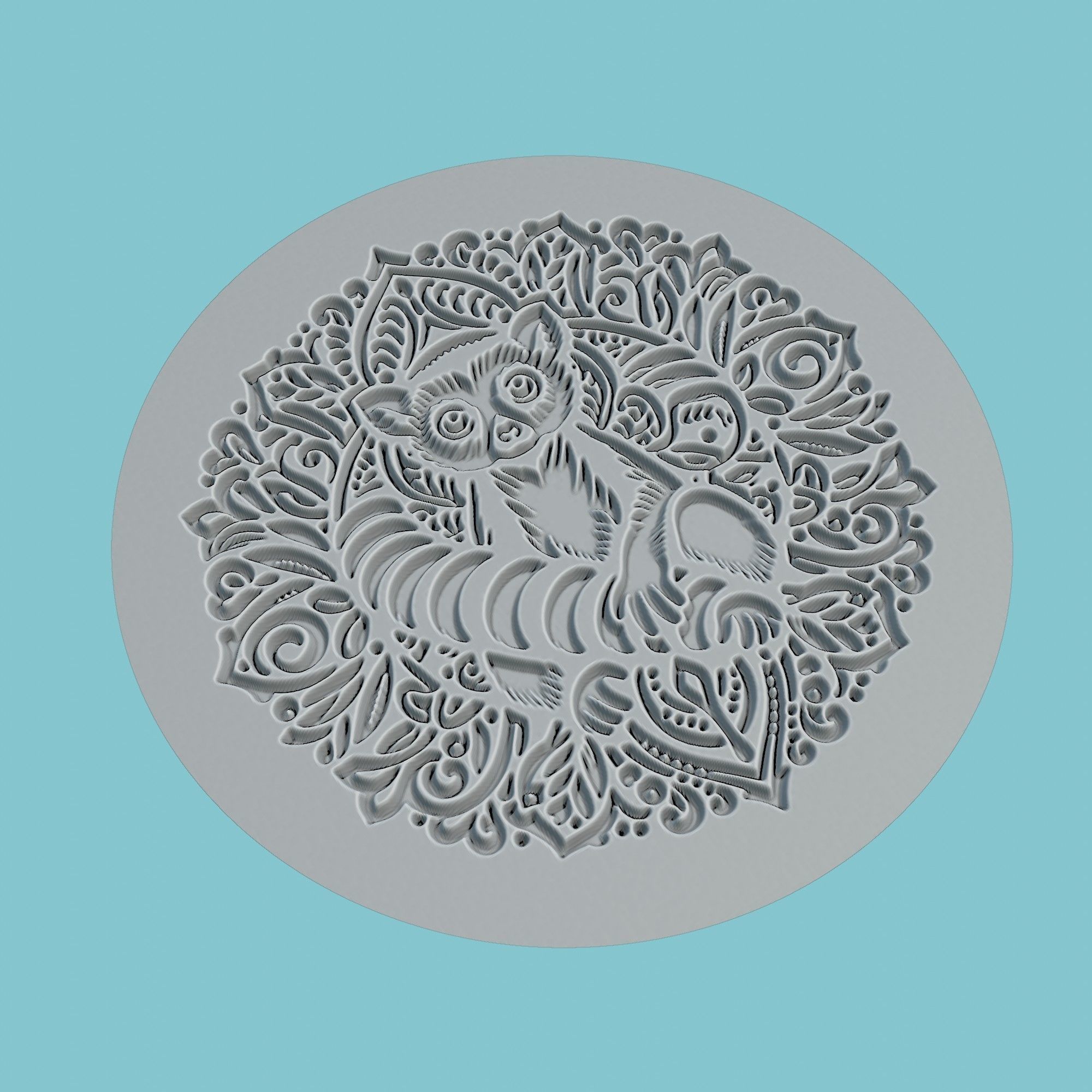 Lemur Animal Medallion Lemur Print Model 3D print model_3