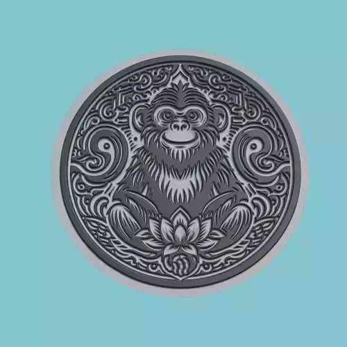 Monkey Animal Medallion Monkey Print Model