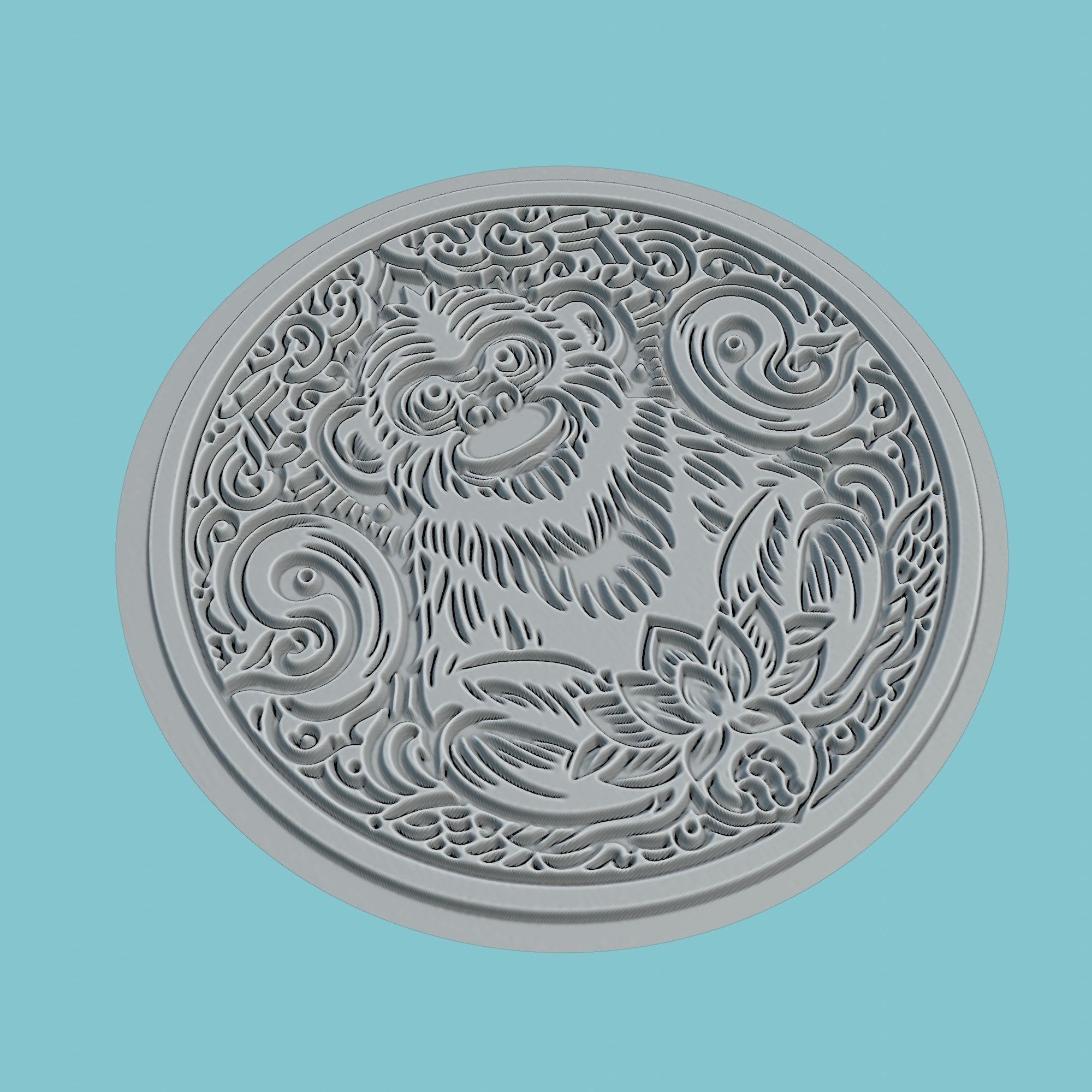 Monkey Animal Medallion Monkey Print Model 3D print model_3
