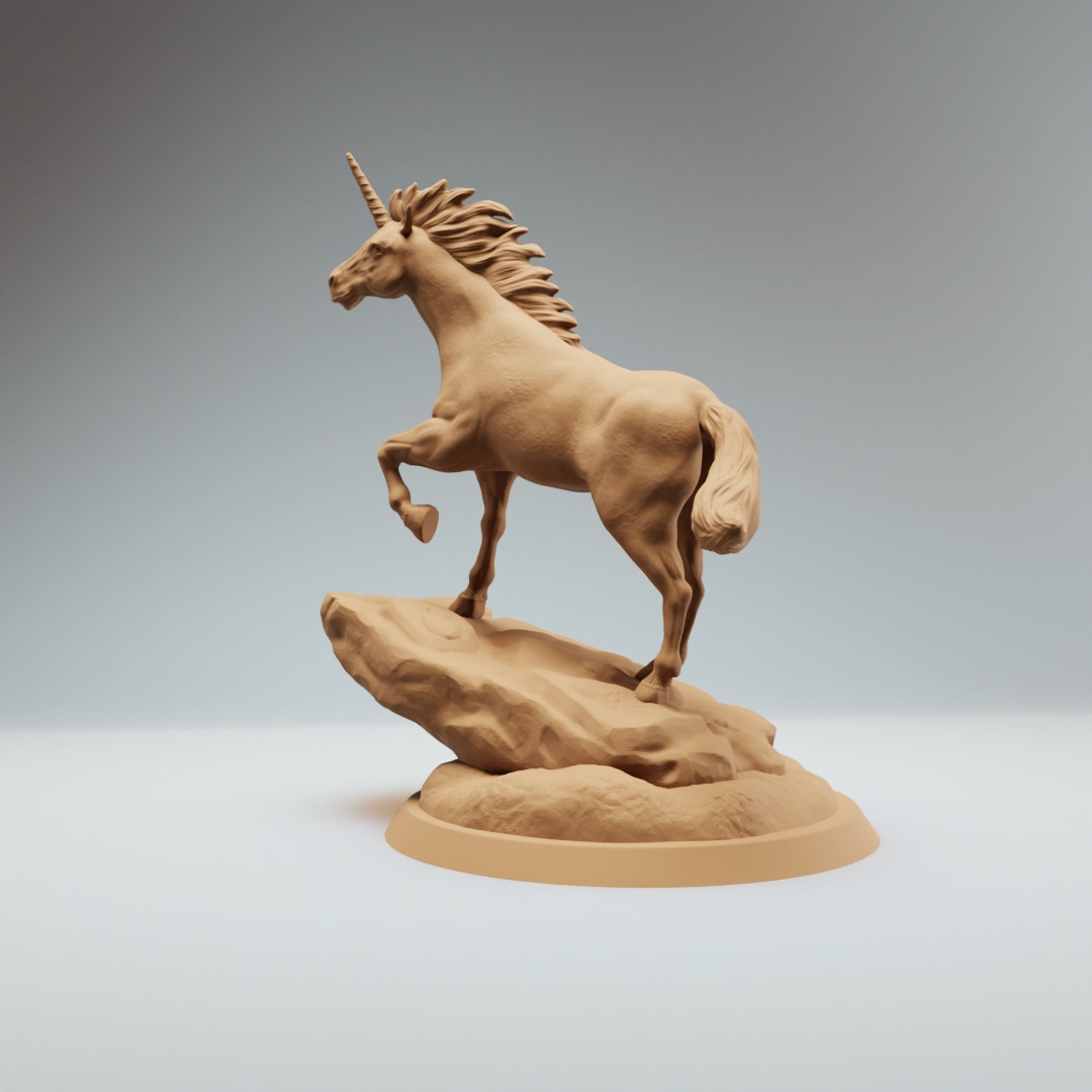 Unicorn horse dnd miniature pre supported 3D print model_2