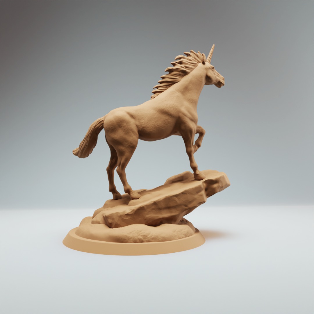Unicorn horse dnd miniature pre supported 3D print model_1