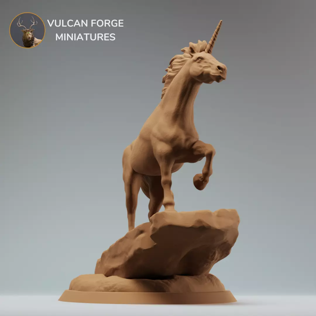 Unicorn horse dnd miniature pre supported 3D print model_0