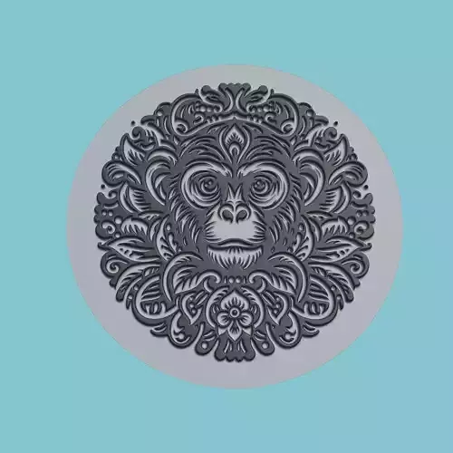 Monkey Animal Medallion Monkey Print Model