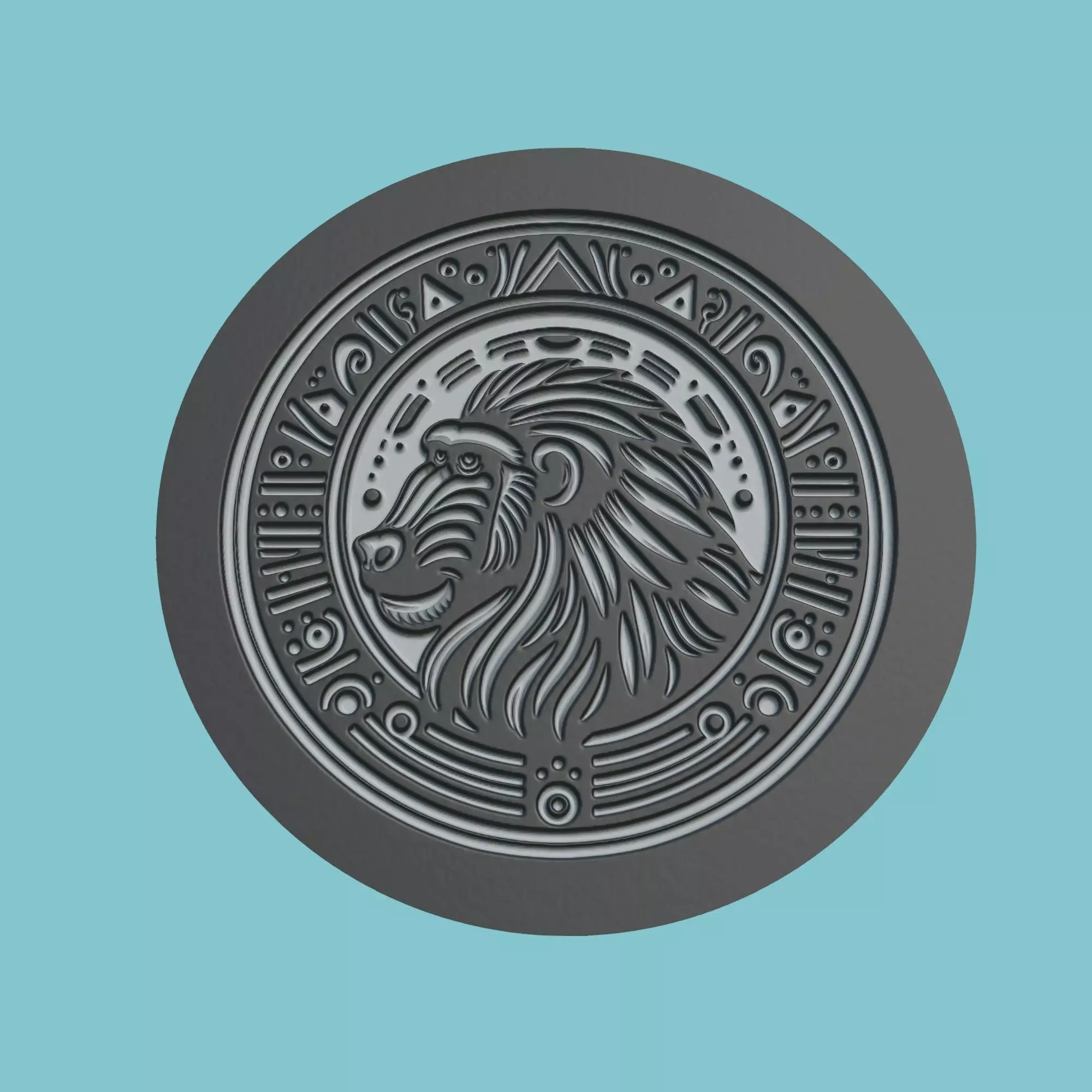 Baboon Animal Medallion Baboon Print Model 3D print model_0