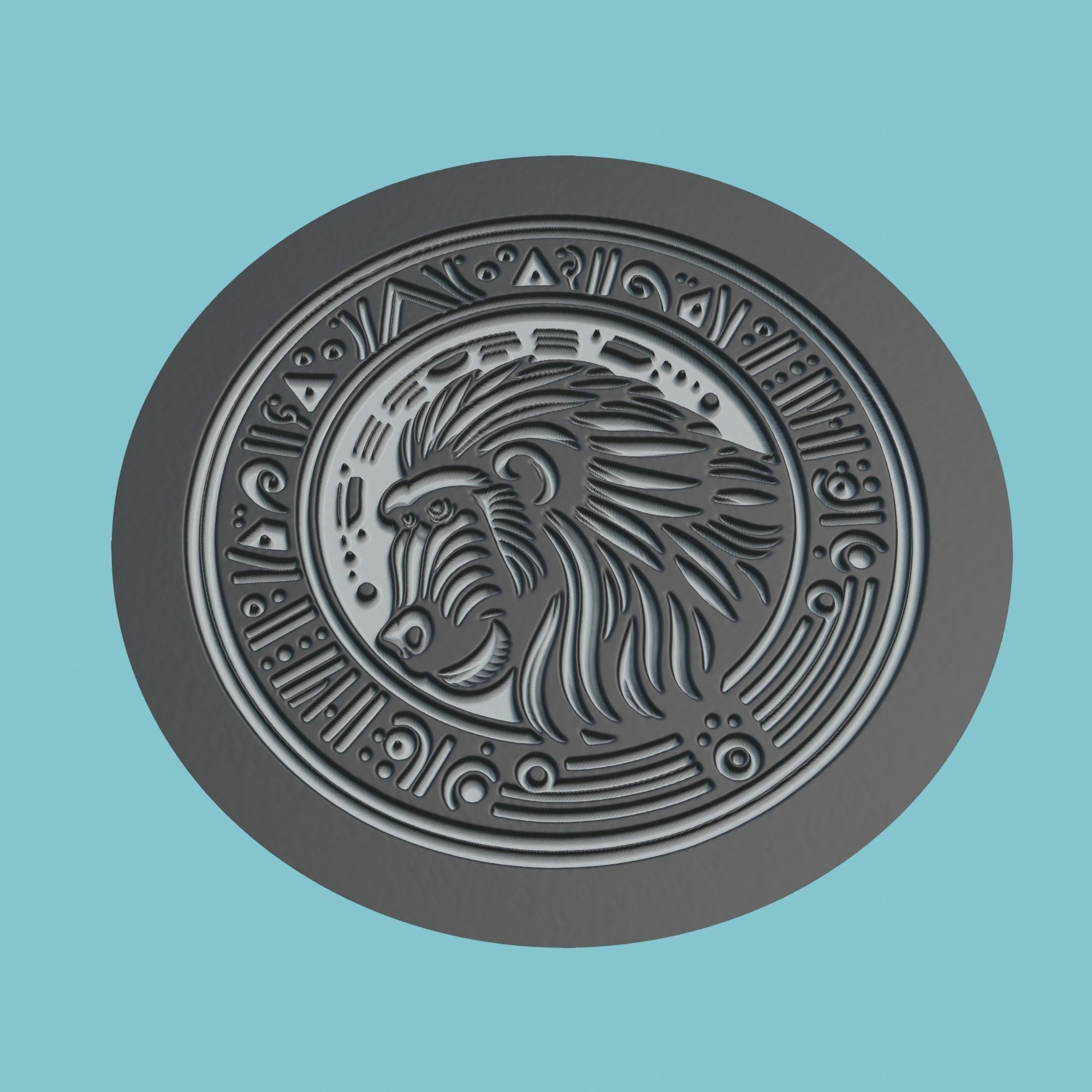 Baboon Animal Medallion Baboon Print Model 3D print model_1