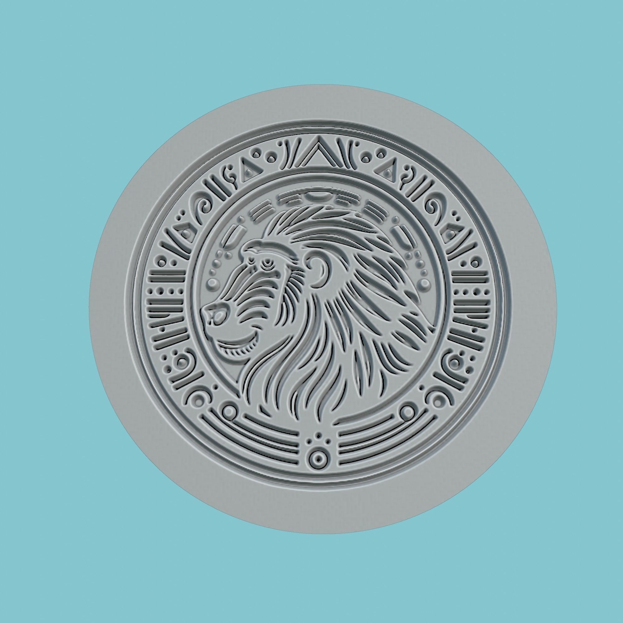 Baboon Animal Medallion Baboon Print Model 3D print model_2