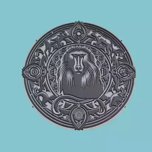 Baboon Animal Medallion Baboon Print Model