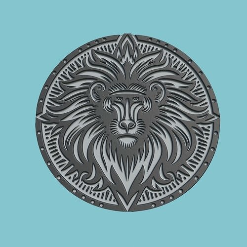Baboon Animal Medallion Baboon Print Model 3D print model