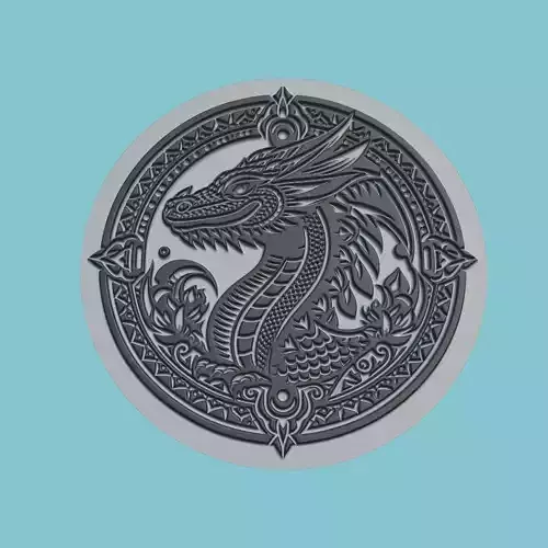 Komodo dragon Animal Medallion Komodo dragon Print Model 3D print model