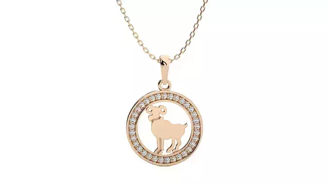 Aries Zodiac Pendant 3D print model