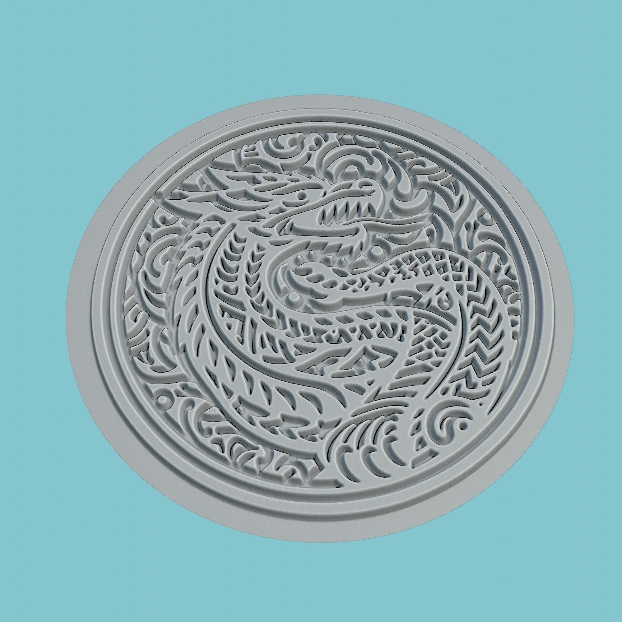 Komodo dragon Animal Medallion Komodo dragon Print Model 3D print model_3