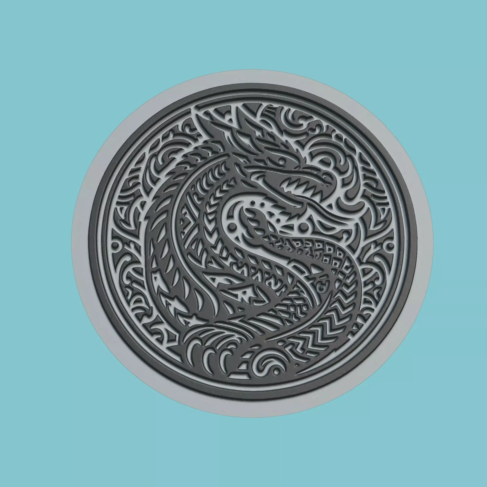 Komodo dragon Animal Medallion Komodo dragon Print Model 3D print model_0