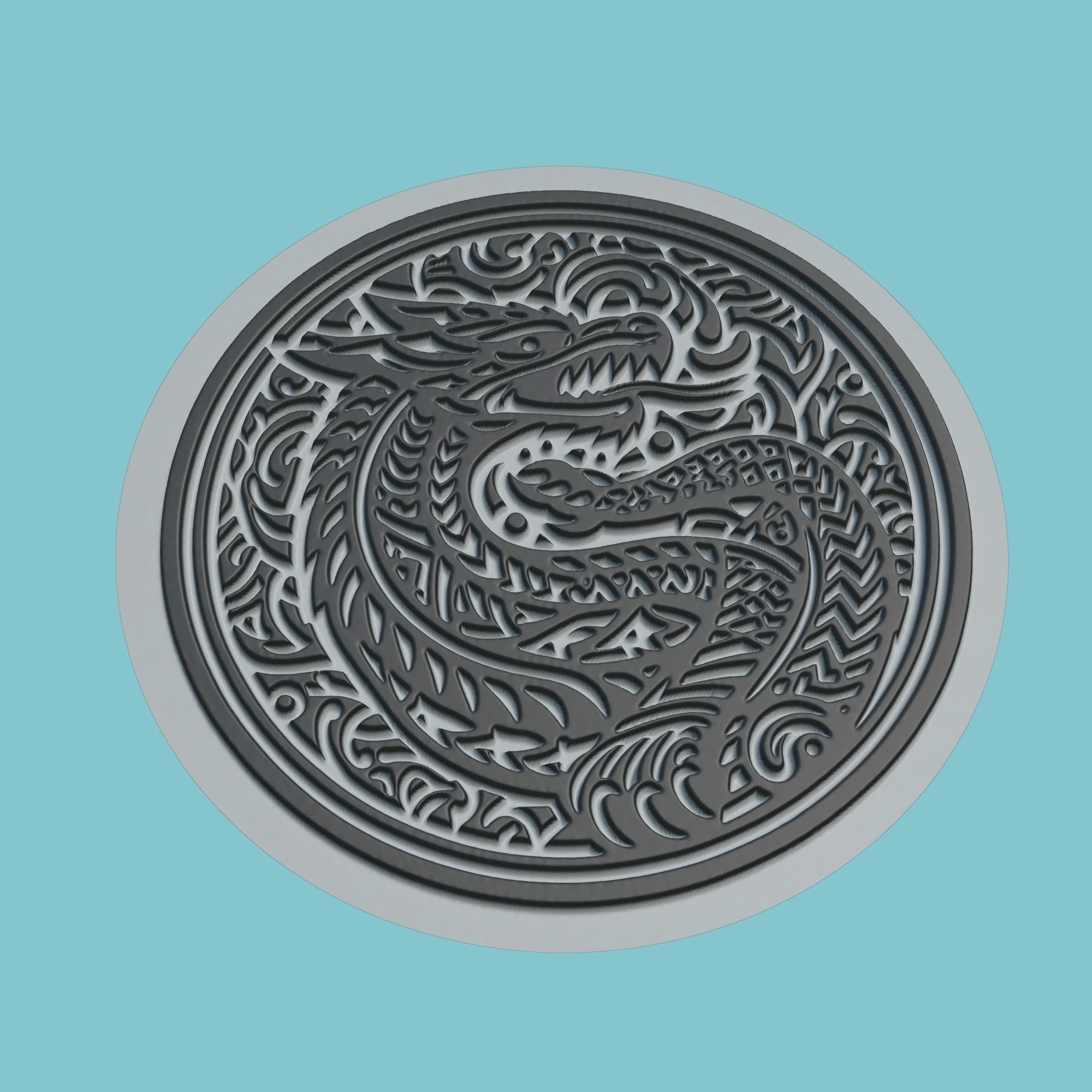 Komodo dragon Animal Medallion Komodo dragon Print Model 3D print model_1