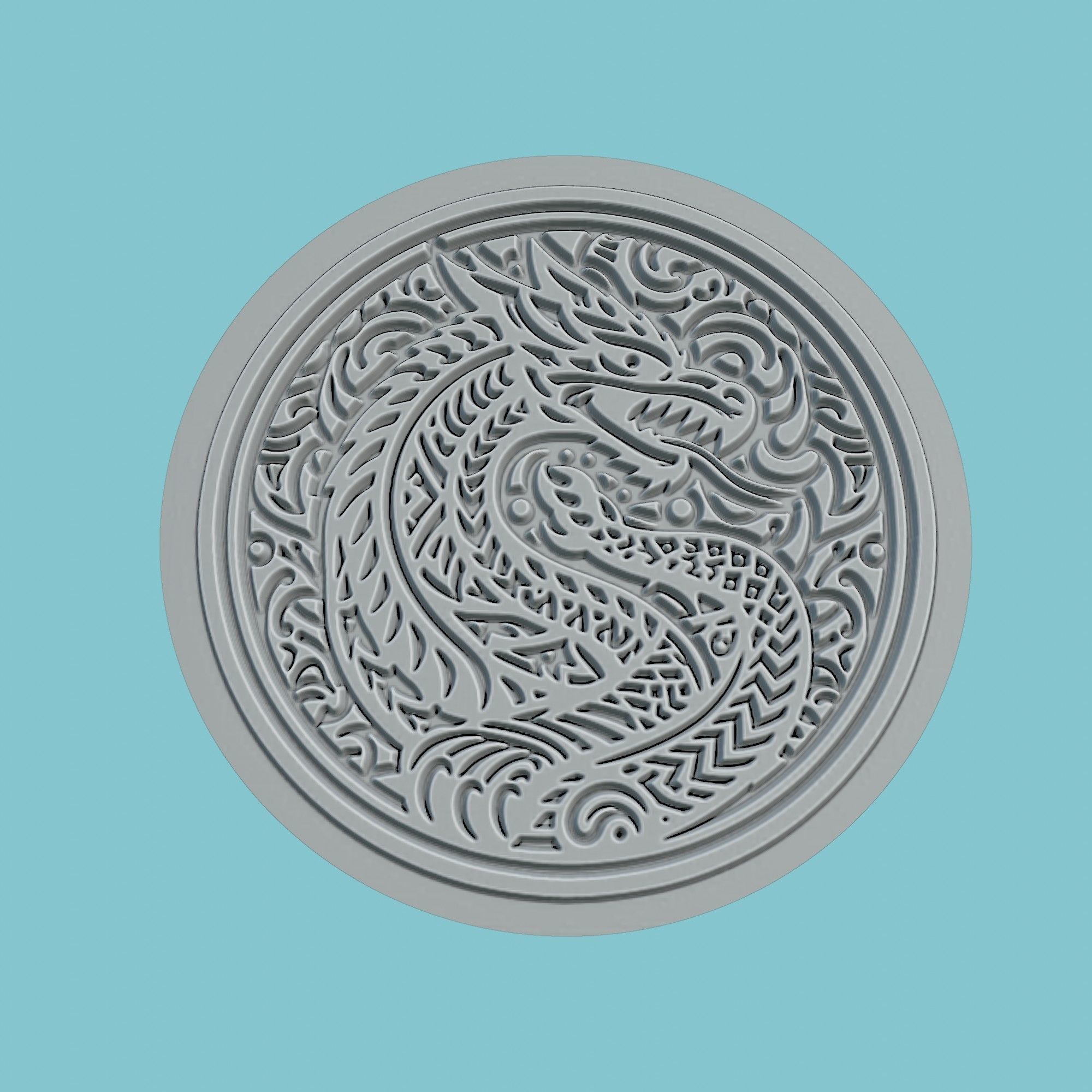 Komodo dragon Animal Medallion Komodo dragon Print Model 3D print model_2